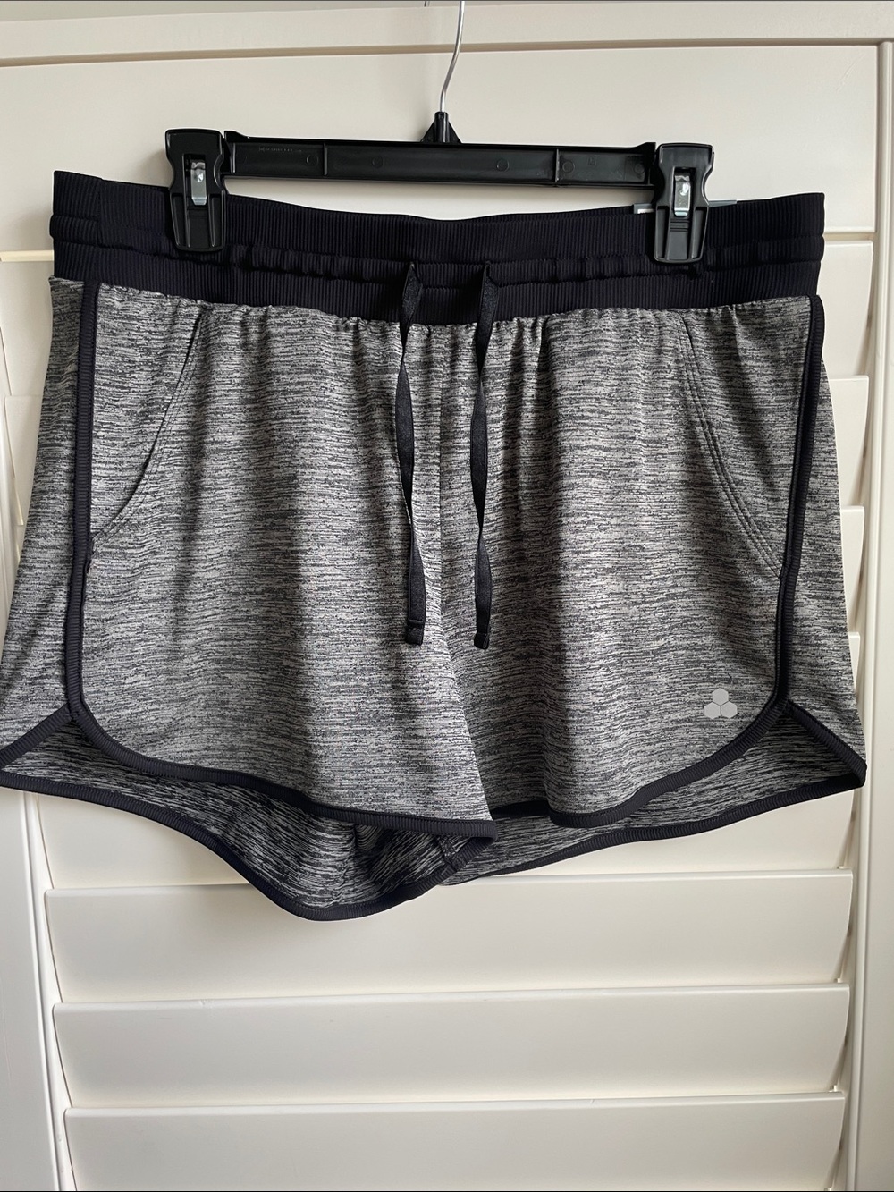 TEK GEAR Gray & Black Heather Athletic Shorts with Black Trim NWT